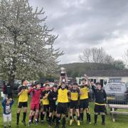 Cheddar under-16s celebrate winning the  Woodspring League Junior Cup.