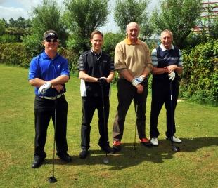 Brean charity golf with Pat Baker, Nigel Heslington, Mike Woodroofe and Rod Cunliffe.