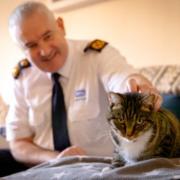 Dermot Murphy, RSPCA inspectorate commissioner, with a rescued patrol. Picture: RSPCA