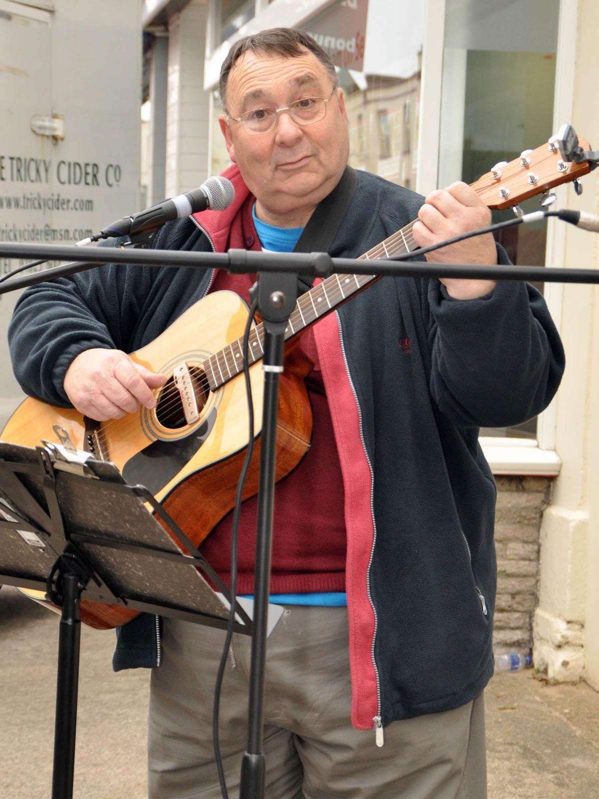 A BUSKER entertaining in College Street. PHOTO: Mike Lang