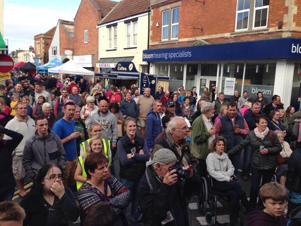 CROWDS watch the competitors in the Great Burnham Burn Off.