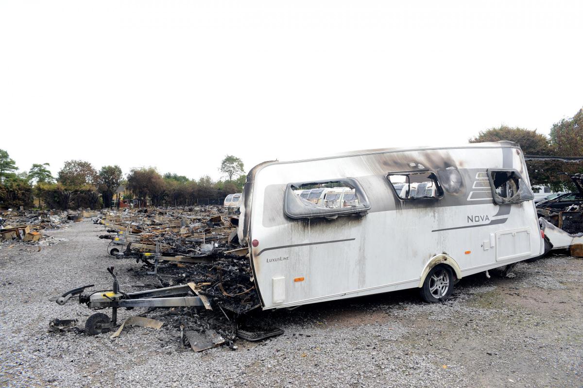 Pictures from Highbridge Caravan Fire 