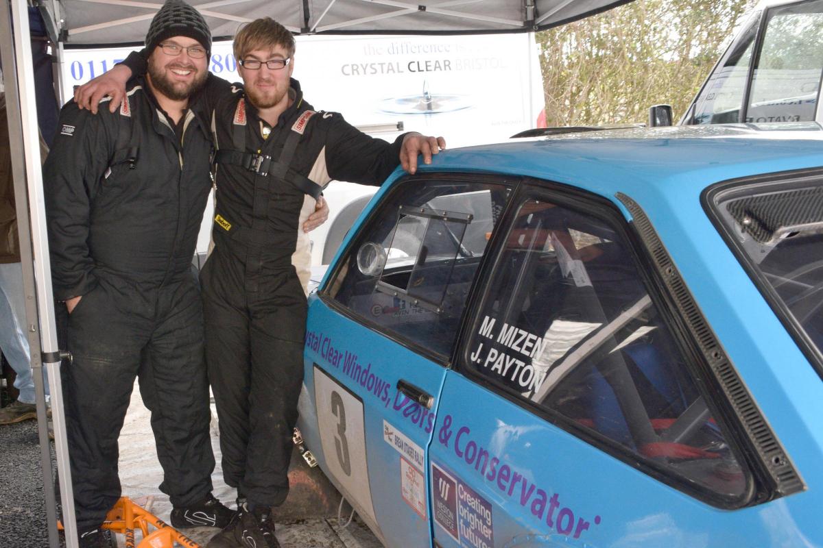 TUNED: Drivers Josh Payton and Mark Mizen from Tavern with their race ready Ford Escort. Credit: Mike Lang