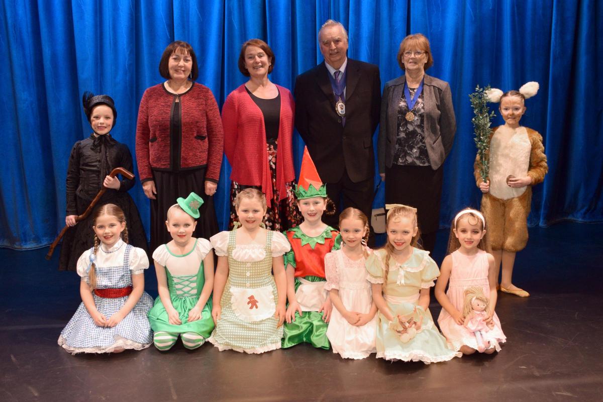OPEN: The dance section of the festival was opened by Cllr Bill Hancock and his wife Frances, pictured with some of the dancers