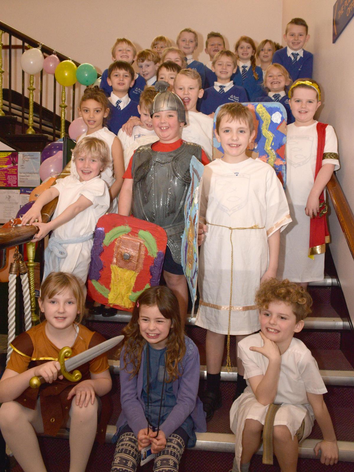 DRESSED UP: Students from St Josephs School dressed up as Roman gladiators