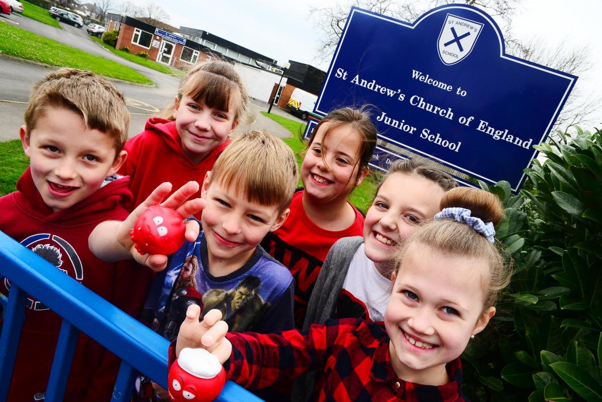 RED NOSE: Students from St Andrew’s Junior School