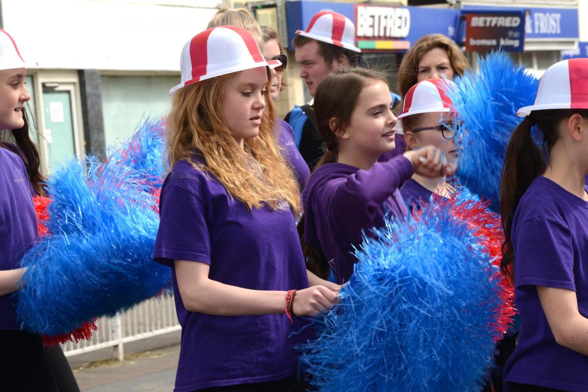 LINING UP: Members of Dance Fit based in Burnham-on-Sea line up and get ready to walk in the parade
