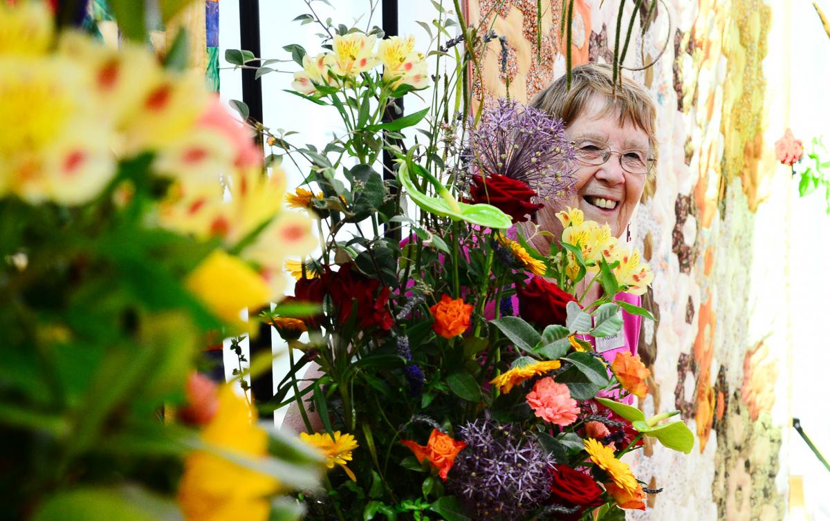 FLORAL:Pat Nicholls with her flowers