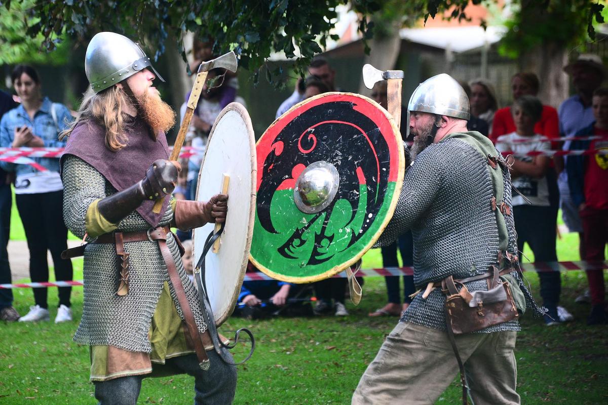 Vikings descended on Burnham-on-Sea for a reenactment in Manor Gardens