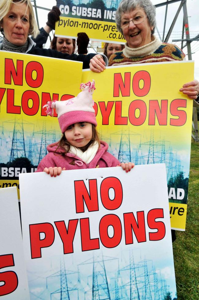 Pylon protestors' crunch talks