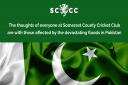 Somerset CCC send a message to those affected by the floods in Pakistan. Picture: Somerset CCC