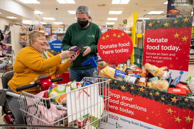 GENEROSITY: Burnham-on-Sea Tesco shoppers donated a total of 1,971 meals during the supermarket's November food collection