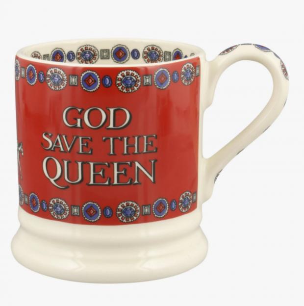 Burnham and Highbridge Weekly News: Queen's Platinum Jubilee God Save The Queen 1/2 Pint Mug (Emma Bridgewater)) 