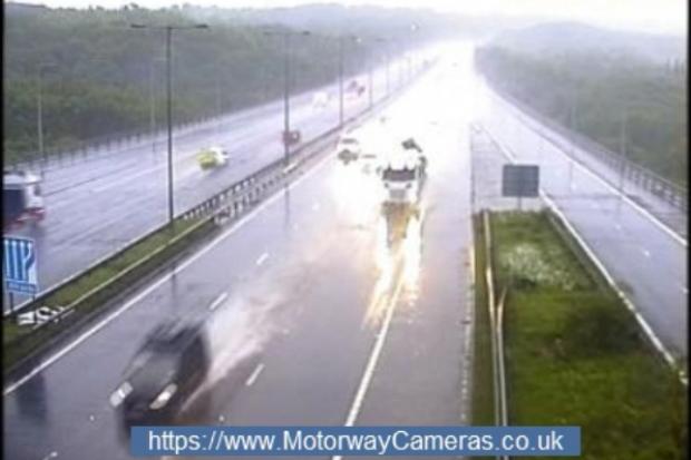 The M62 at Brighouse at around 5.30am. Picture: Highways England
