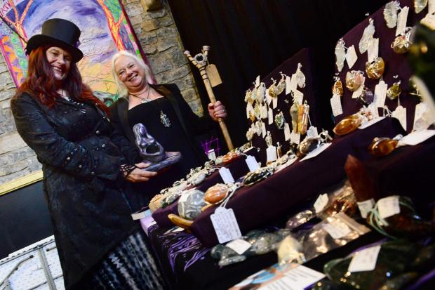 Thalia Tonkin and Anne Buchan-Brown at the event in Glastonbury (Incense Your World)