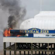 Burnham Pier caught fire on Thursday, August 5, 2021.