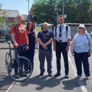 From left to right: Councillor Ben Metcalfe, Ruth Coull from Our Highbridge and Highbridge Regeneration Working Group, Councillor Roger Keen, Dan Pearce from GWR and Councillor Barbara Vickers.
