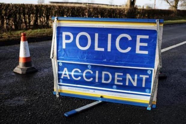 A woman was hospitalised following a hit-and-run car crash in Burnham-on-Sea.